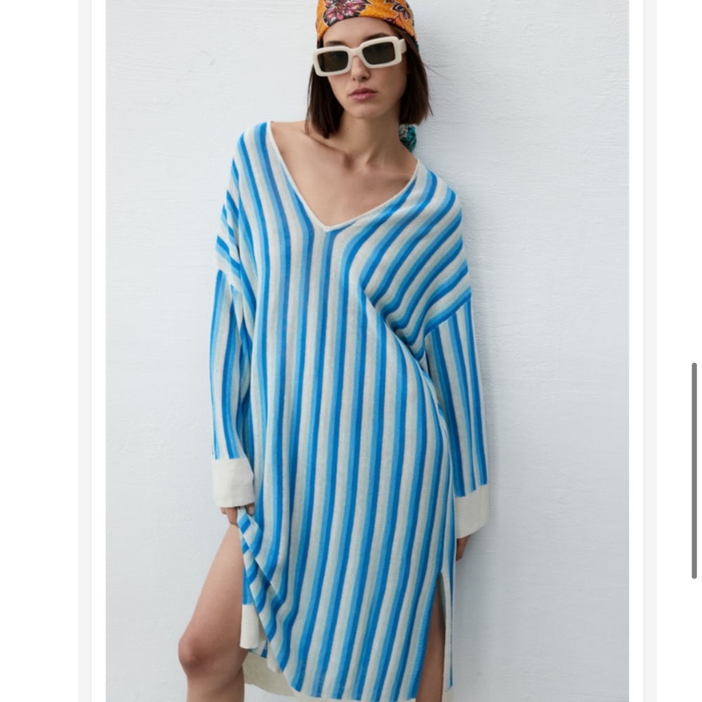 ZARA STRIPED LINEN TUNIC